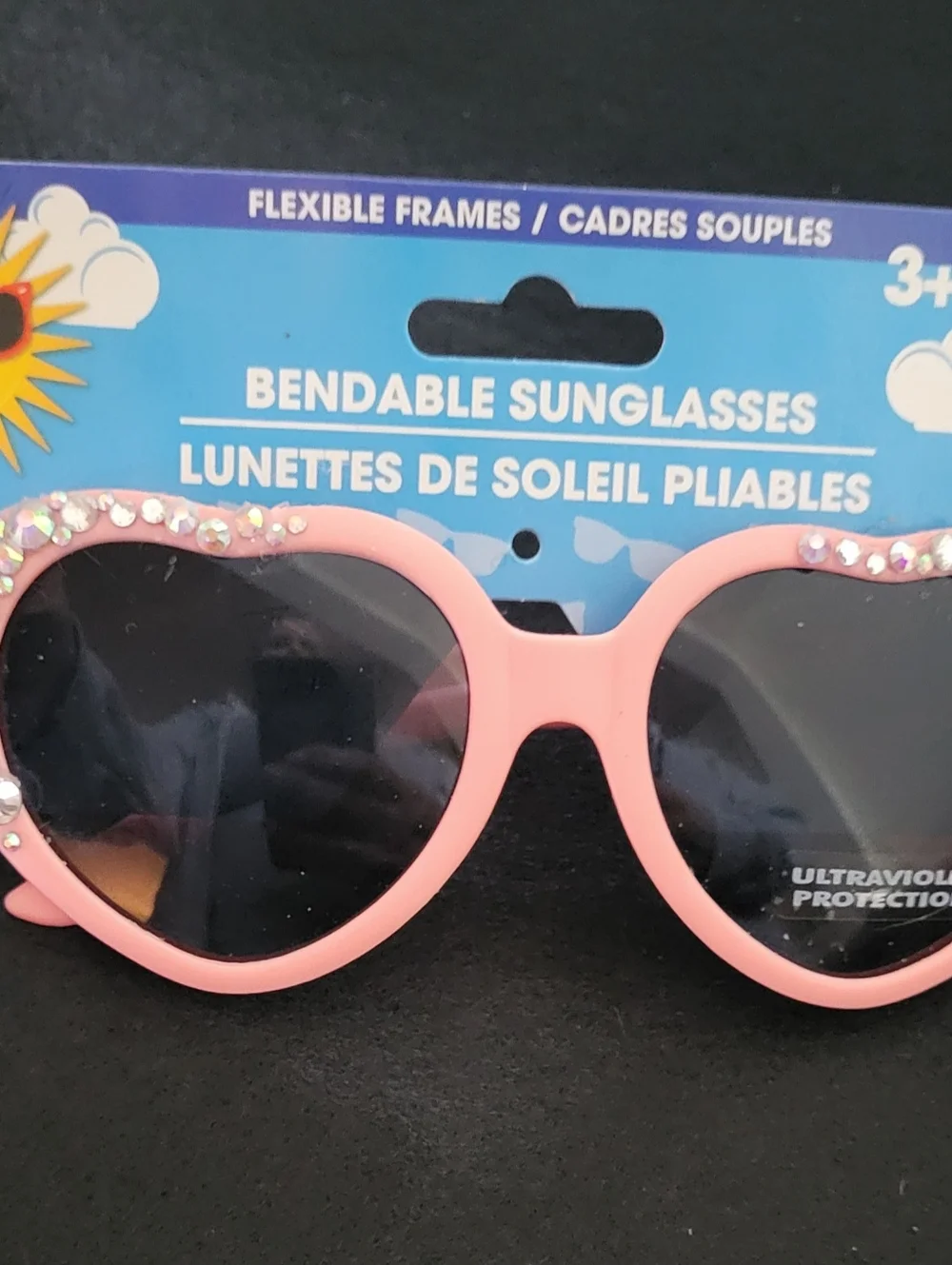 Hand Crafted! Kds Heart Sunglasses with Rhinestones